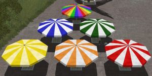 Biergarten-Schirme, gestreift