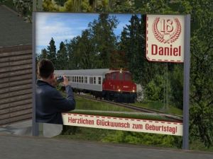 Plakatwand zu Daniels 18. Geburtstag