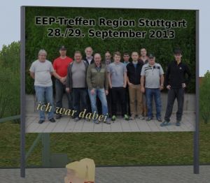 Plakatwand &bdquo;EEP-Treffen Region Stuttgart&ldquo;